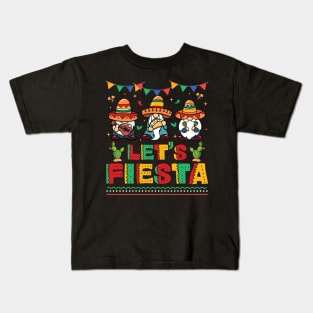 Lets Fiesta Cinco De Mayo Mexican Trio Gnomes Kids T-Shirt